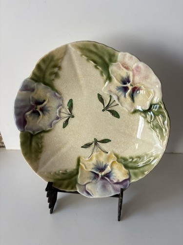 Assiette barbotine ancienne - assiette, en