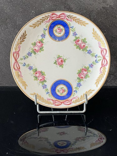 Assiette fleurs roses et - à,