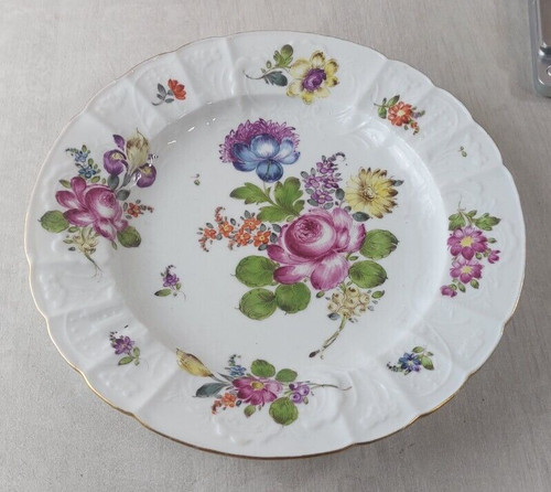 Assiette décor fleurs bords - assiette,